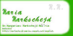 maria markschejd business card